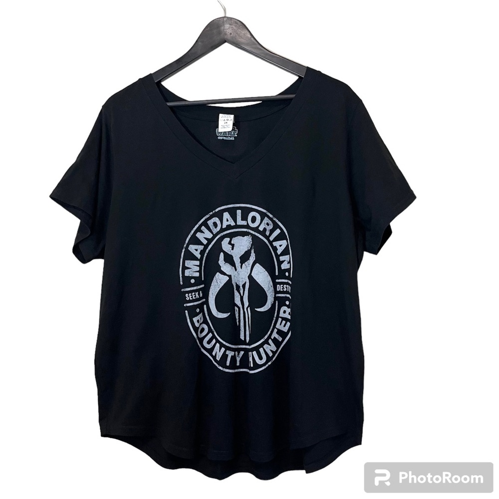 Star Wars The Mandalorian Bounty Hunter Stamp T-Shirt - Picture 1 of 11